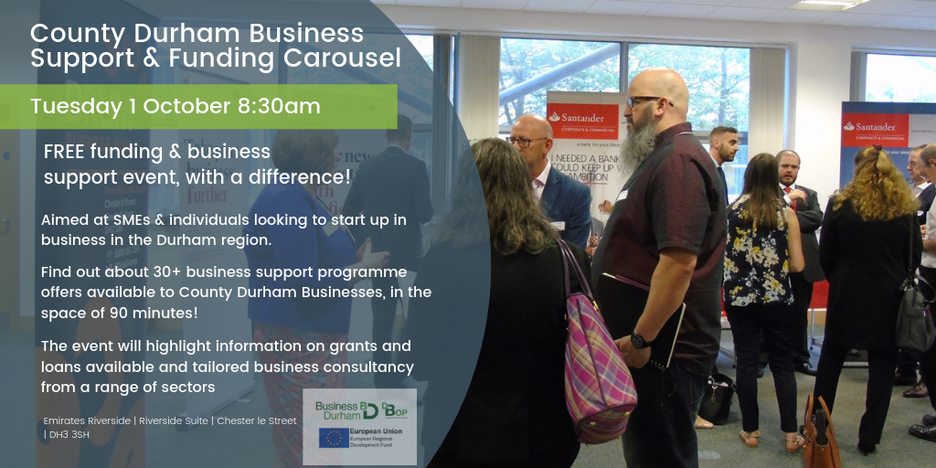 County Durham Business Support and Funding Carousel - October - Emarites Riverside