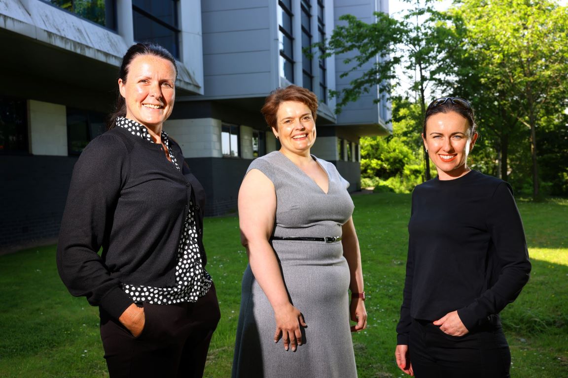 (from left) Susan Snowdon of NEL Fund Managers with Kathy Bevan and Dr Jennifer Cottam of Talk Works