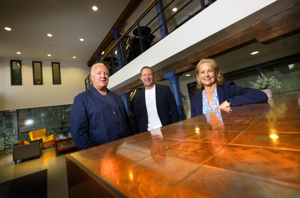 (from left) Xinfluence founders Paul and Mark Wright with Jane Siddle of NEL Fund Managers