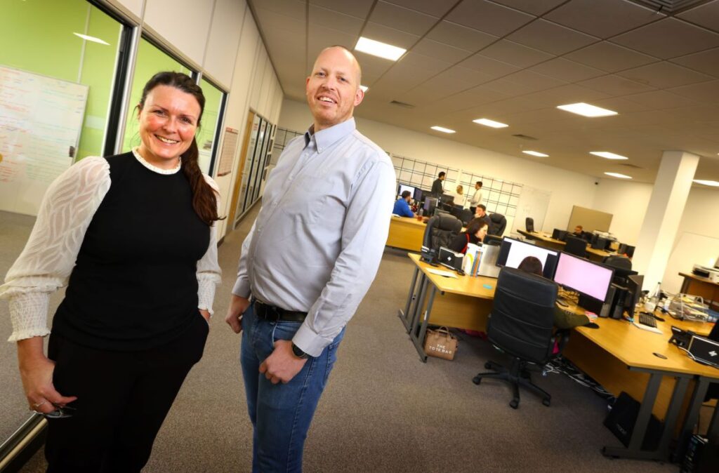 Susan Snowdon, investment executive at NEL Fund Managers (left), with Ben Pickard, founder and managing director at Asbestos Audit