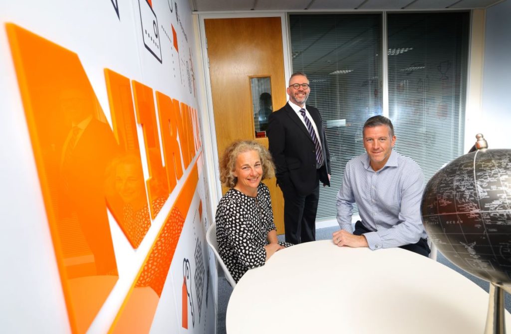 (from left) Jane Siddle of NEL Fund Managers, Steven Foley of CCBS Group and Nigel Morris of Nirvana Europe