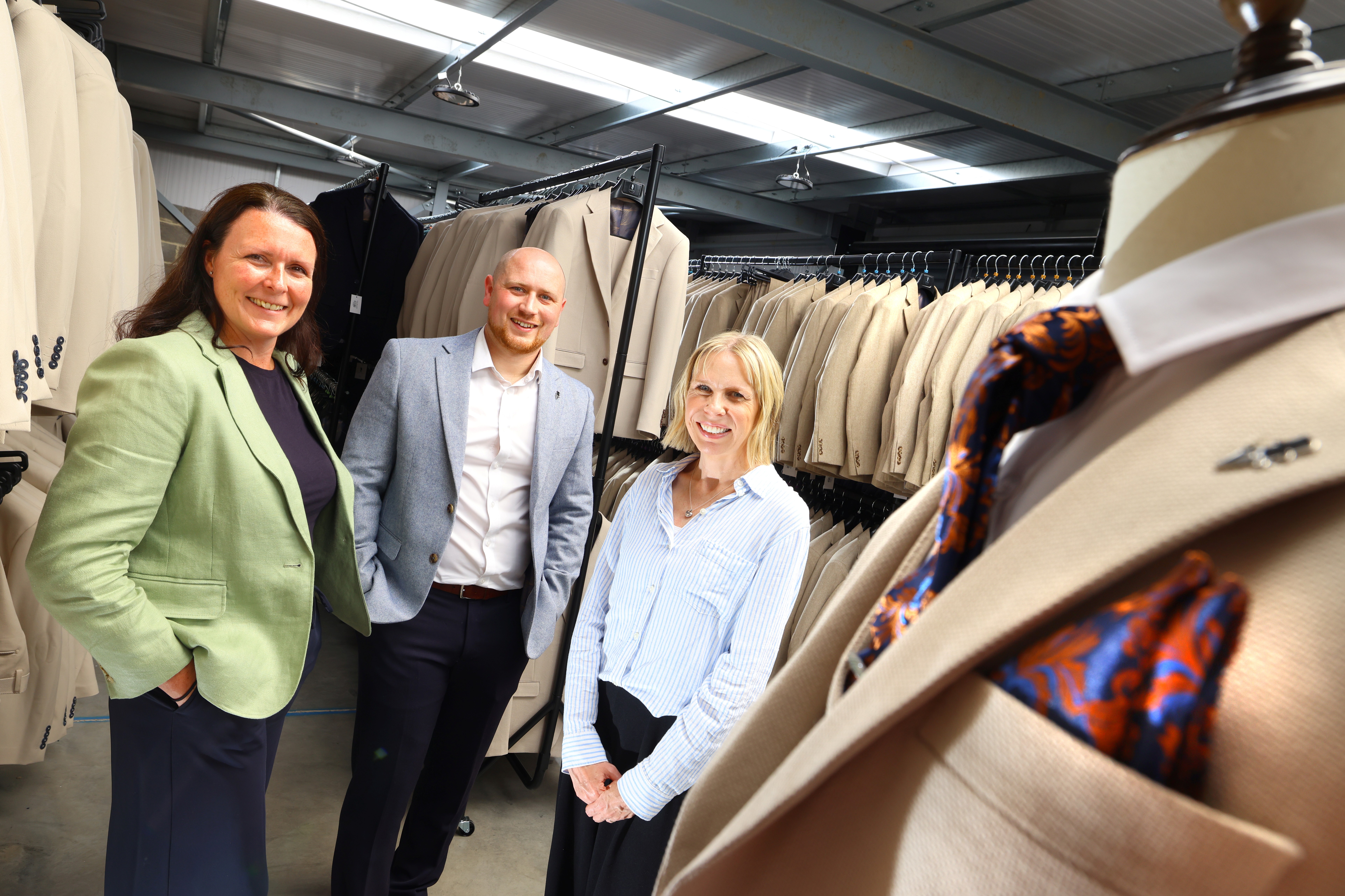 Pictured, from left to right, are: Susan Snowdon, Investment Executive at NEL Fund Managers, Stephen Dial, Founder and Director of Charles Grey Menswear, Sarah Newbould, Senior Investment Manager at British Business Bank