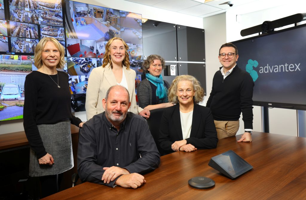 Pictured from left to right, Sarah Newbould, Senior Investment Manager at the British Business Bank, Dave O'Connell, Managing Director and Founder of Advantex, Lucy Elliott, Associate Director at FRP Advisory, Celia Yeates, Finance Manager at Advantex, Jane Siddle, Senior Investment Executive at NEL Fund Managers & Chris Hughes, Partner at Mincoffs Solictiors