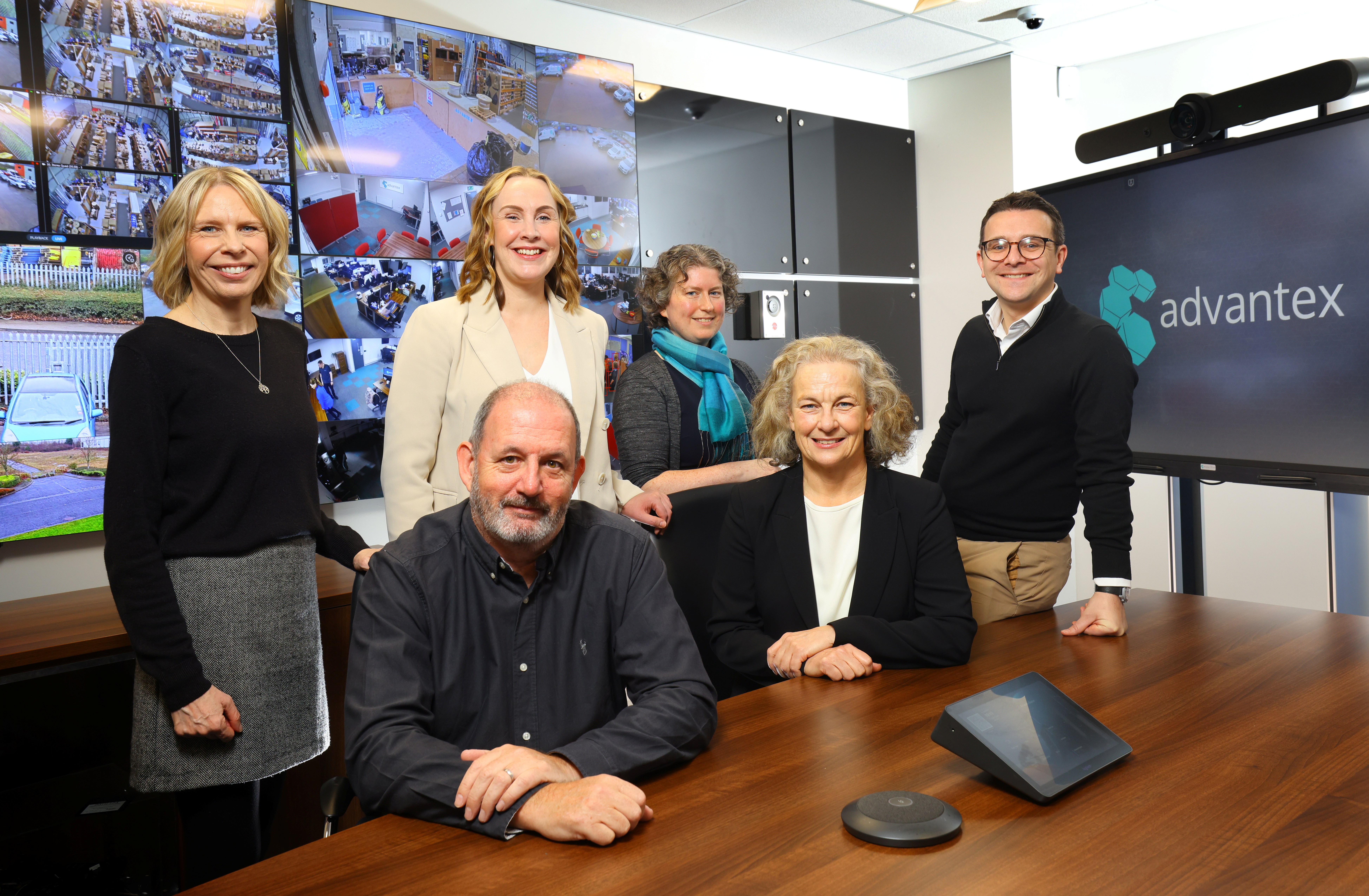 Pictured from left to right, Sarah Newbould, Senior Investment Manager at the British Business Bank, Dave O'Connell, Managing Director and Founder of Advantex, Lucy Elliott, Associate Director at FRP Advisory, Celia Yeates, Finance Manager at Advantex, Jane Siddle, Senior Investment Executive at NEL Fund Managers & Chris Hughes, Partner at Mincoffs Solictiors